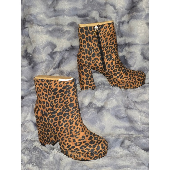 Jessica Simpson Shoes - NWB Jessica Simpson‎ Rexura Leopard Print Platform Ankle Boots Womens 7.5